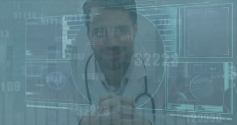 Digital Data Overlay on Doctor Engaged in Medical Study