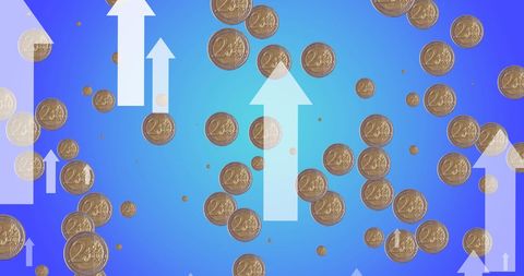 Rising Economy and Financial Growth with Coin Background - Download Free Stock Images Pikwizard.com