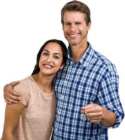smiling couple holding house keys transparent background - Download Free Stock Videos Pikwizard.com
