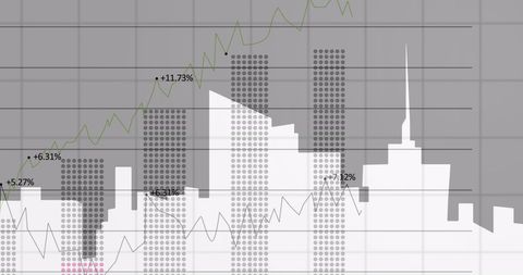 Urban Cityscape with Financial Graphs and Data Integration - Download Free Stock Images Pikwizard.com