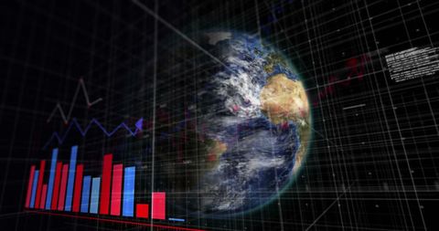 Global Data Analytics Display with Holographic Charts - Download Free Stock Images Pikwizard.com