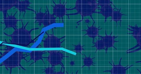 Data Visualization with Trend Lines and Virus Silhouettes Overlay