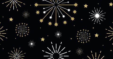 Festive Fireworks Explosion Pattern on Black Background - Download Free Stock Images Pikwizard.com