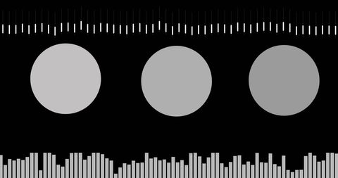 Moving Columns and Circles on Black Background for Digital Concepts