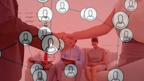 Business Montage of Networking with Corporate Partnership