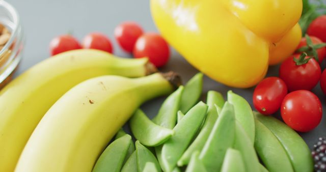 Fresh Variety of Colorful Fruits and Vegetables on a Gray Table - Download Free Stock Images Pikwizard.com