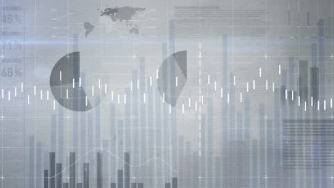 Futuristic Financial Graph Animation with Data Visualizations