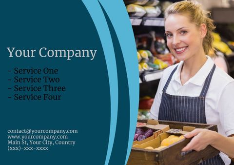 Friendly Employee Displaying Fresh Produce in Grocery Store - Download Free Stock Templates Pikwizard.com