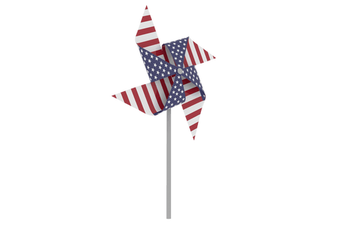 3d transparent pinwheel toy with american flag colors - Download Free Stock Videos Pikwizard.com