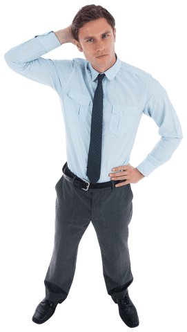 transparent image of businessman thinking with hand on head - Download Free Stock Videos Pikwizard.com