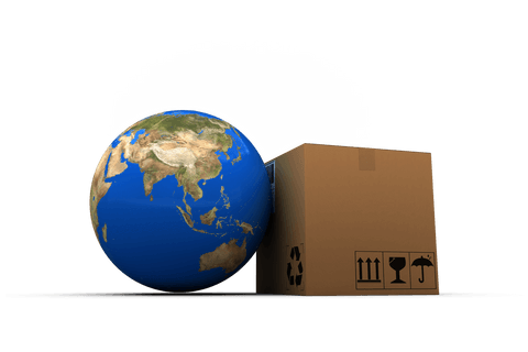 Transparent 3D Illustration of Globe with Parcel Box for Global Trade - Download Free Stock Videos Pikwizard.com