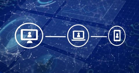 Digital Network Media Icons Over Data Background - Download Free Stock Images Pikwizard.com