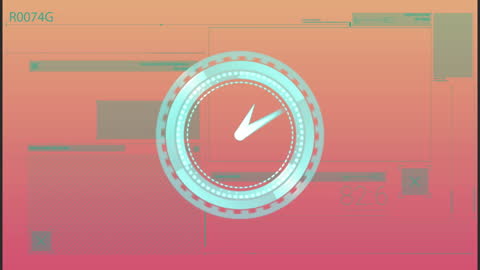 Animated Clock on Futuristic Interface Background