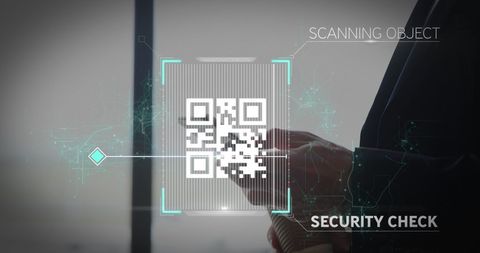 Businessman Using Digital Device with QR Code for Security Verification - Download Free Stock Images Pikwizard.com