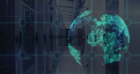 Global Data Network with Holographic Globe - Download Free Stock Images Pikwizard.com