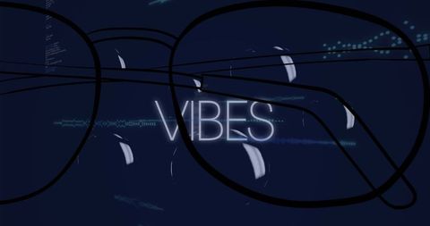 Futuristic digital neon vibes graphic design with glasses