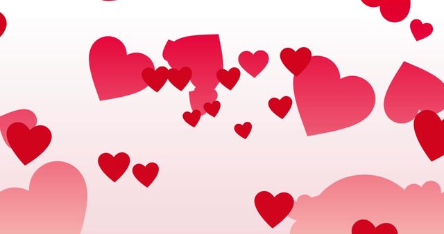 Floating Red and Pink Hearts on Gradient Pink Background - Download Free Stock Images Pikwizard.com