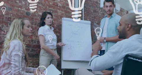 Inclusive brainstorming session with international team in discussion