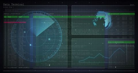 Futuristic HUD Interface with Digital Graph and Radar Display - Download Free Stock Images Pikwizard.com