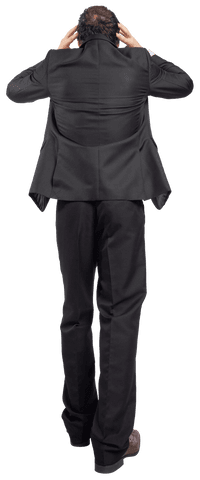 Transparent View of Stressed Businessman in Suit