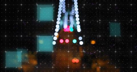 Futuristic Scope Overlay Bokeh Night Cityscape