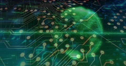 Glowing Holographic Sphere on Futuristic Control Interface