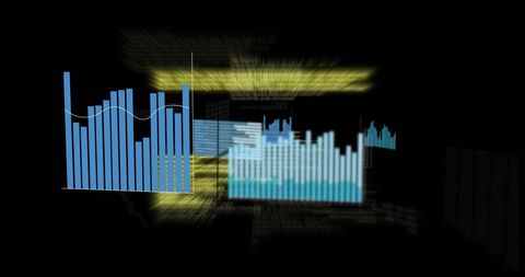 Dynamic data analysis with overlapping blue bar graphs