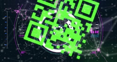 Green Augmented Reality QR Code with Global Interface - Download Free Stock Images Pikwizard.com