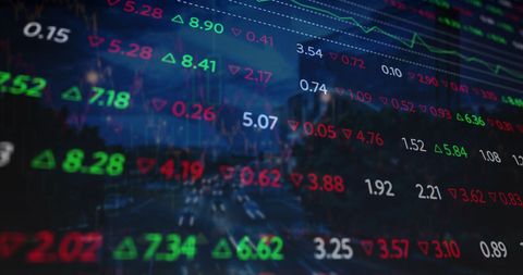 Financial Stock Market Data Overlaying Cityscape - Download Free Stock Images Pikwizard.com