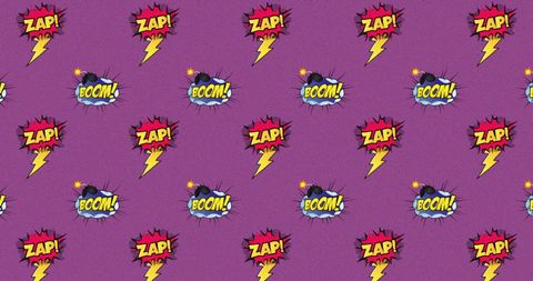 Retro Comic Speech Bubbles with Zap and Boom Text Pattern