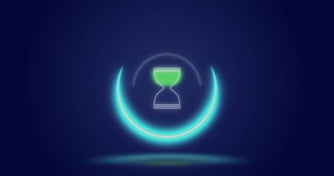 Abstract Digital Loading Animation with Hourglass Symbol - Download Free Stock Images Pikwizard.com