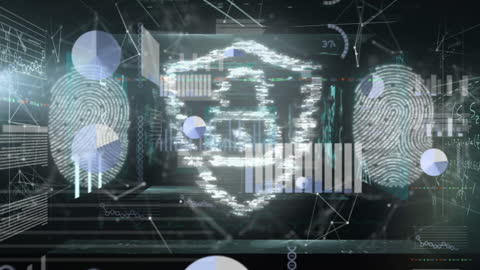 Digital Security and Data Processing Background Animation