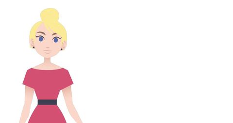 Animated Woman Discussing Education Concepts