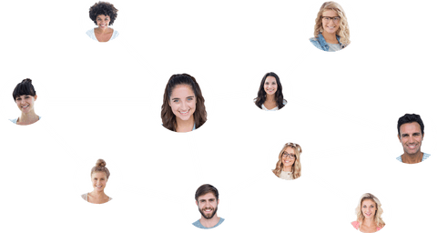 Transparent Antenna with Diverse Smiling Faces Connects People - Download Free Stock Videos Pikwizard.com