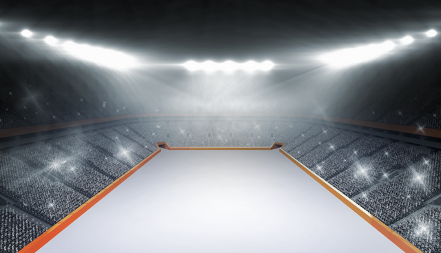 Transparent Digital Arena Vector with Blue Area and Spotlight Effects Side View - Download Free Stock Videos Pikwizard.com