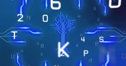 Abstract Digital Circuit Tree with Floating Numbers - Download Free Stock Images Pikwizard.com
