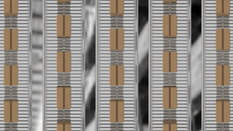Cardboard Boxes on Conveyor Belts in Warehouse Animation