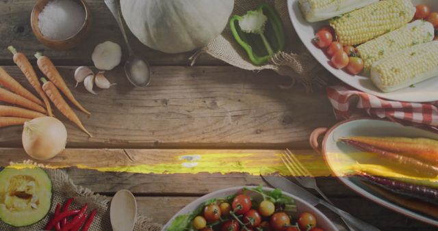 Autumn Harvest Produce on Rustic Wooden Table - Download Free Stock Images Pikwizard.com