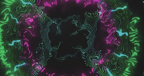 Neon Kaleidoscopic Design with Flowing Texture