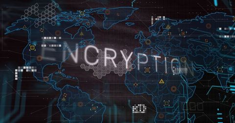 Digital Interface with Global Encryption Visualization - Download Free Stock Images Pikwizard.com