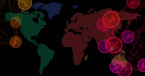Global Connections and Digital Network on World Map - Download Free Stock Images Pikwizard.com