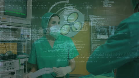 Medical Team Analyzing Data in Advanced Operating Room