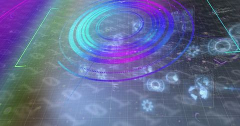 Futuristic Digital Interface with Neon Holographic Display - Download Free Stock Images Pikwizard.com