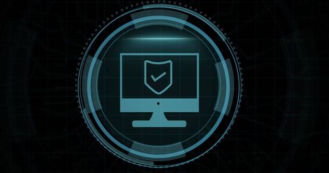 Digital Security Shield on Monitor in Virtual Interface - Download Free Stock Images Pikwizard.com