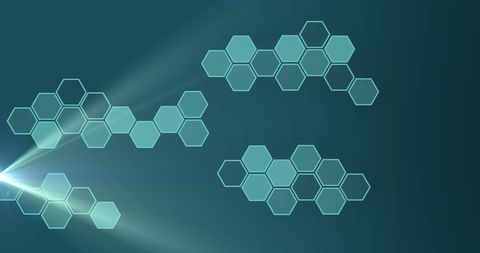 Abstract Hexagonal Geometric Pattern with Light Rays on Blue Background - Download Free Stock Images Pikwizard.com
