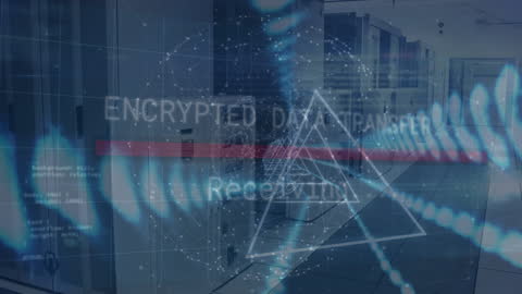 Data Processing and Global Network Concept Overlay in Tech Office