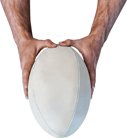 Transparent View Hands Holding Rugby Ball on White Background - Download Free Stock Videos Pikwizard.com