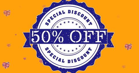 50 Percent Off Sale with Floral Background