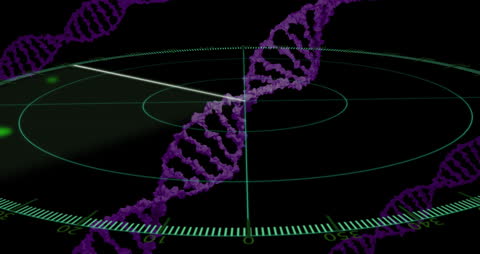 Animated DNA Strand with Clock Concept on Dark Background