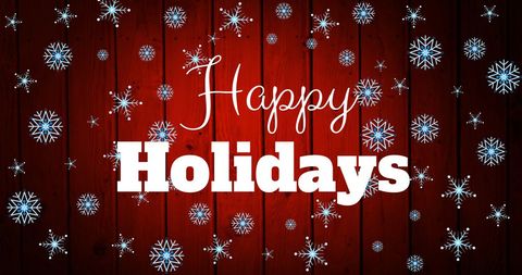 Festive snowflakes and happy holidays greeting